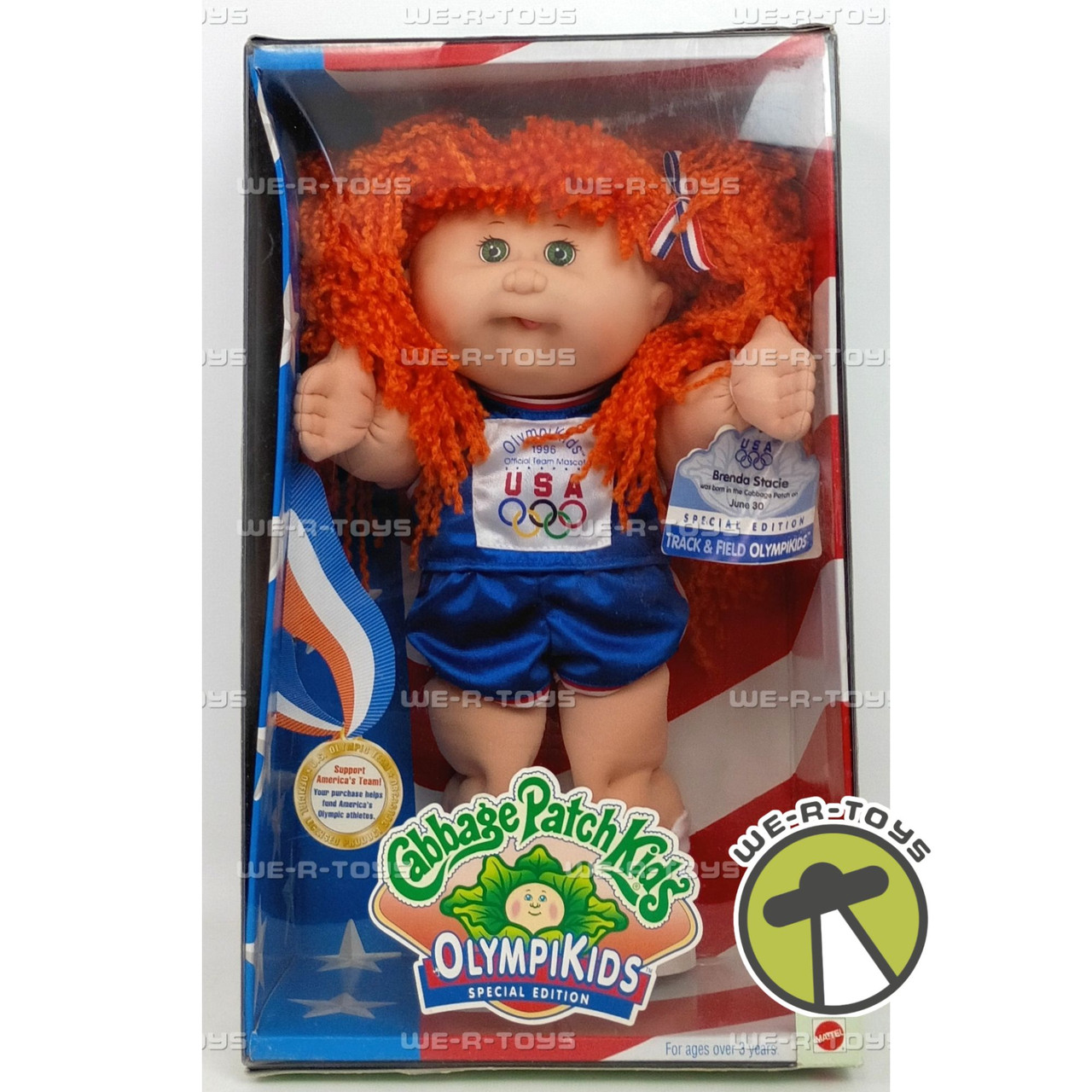 1990年製 ビーチボーイズ マスコットベア Cabbage Patch Kids Olympikids Brenda Stacie Doll Track & Field USA