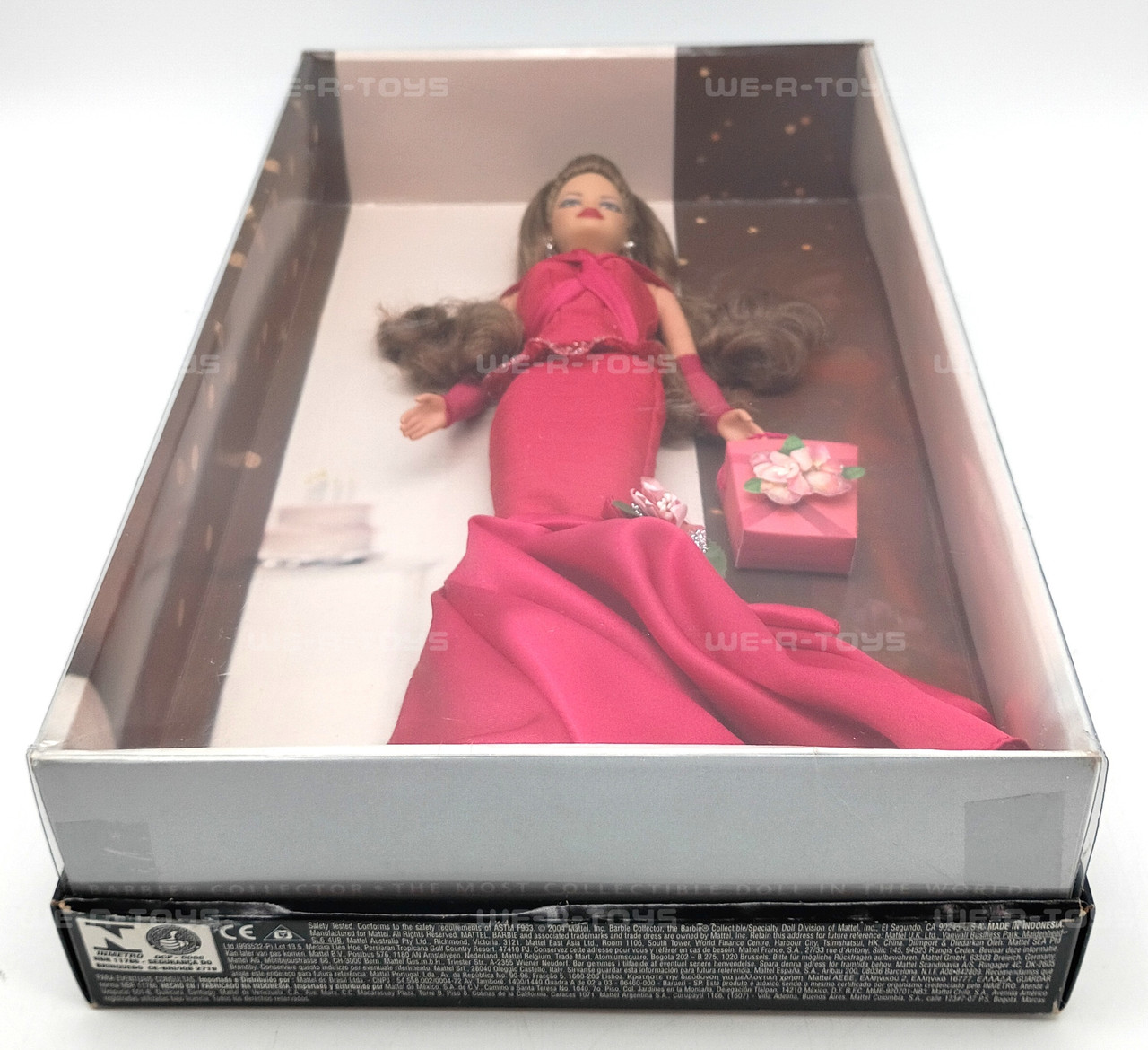 Birthday Wishes Barbie Doll Brunette in Ruby Red Dress 2004 Mattel