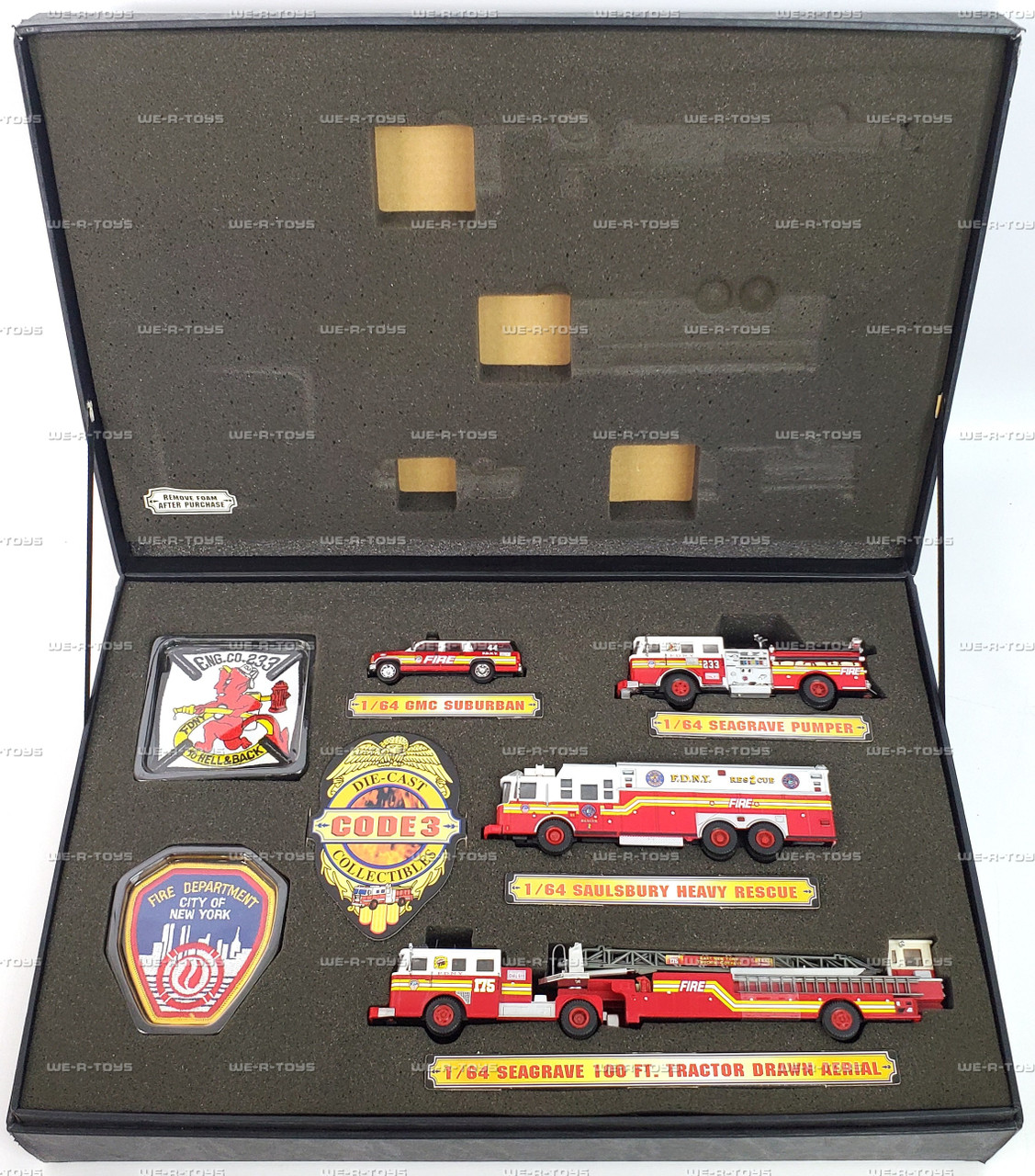 Code3 消防車 FDNY 第44大隊セット 1/64 限定品 箱かなり痛み有 Code 3 Battalion 44 FDNY Engine Co. 233 Vehicles 1/64 Scale 1999