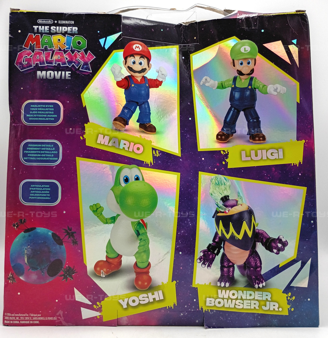 The Super Mario Galaxy Movie Action Figures Set of 4 Jakks Pacific