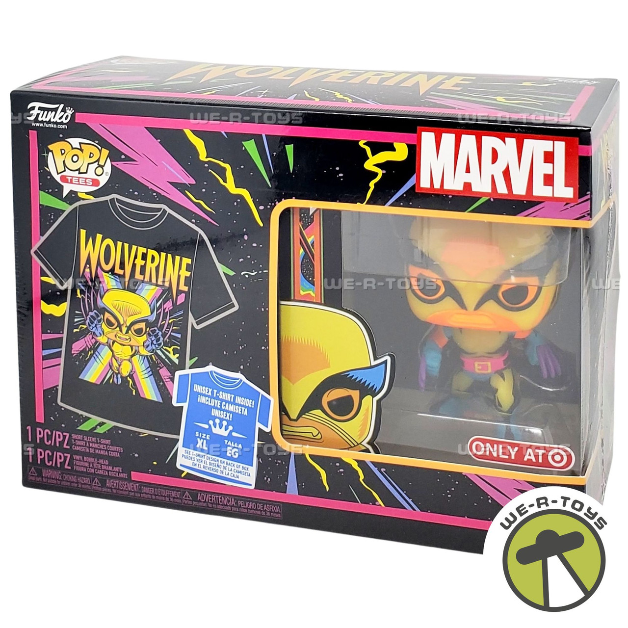 Funko Pop! Pop & Tees Marvel X-Men Wolverine Blacklight XL Tee