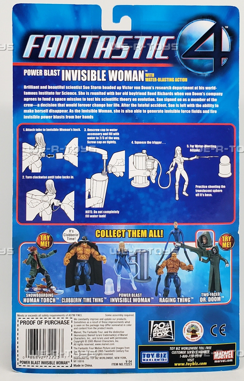 Fantastic 4 Power Blast Invisible Woman with Water Blasting Action