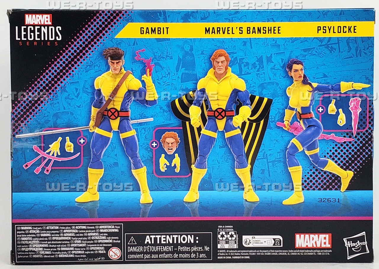 Marvel Legends Series X-Men Banshee Gambit & Psylocke Action