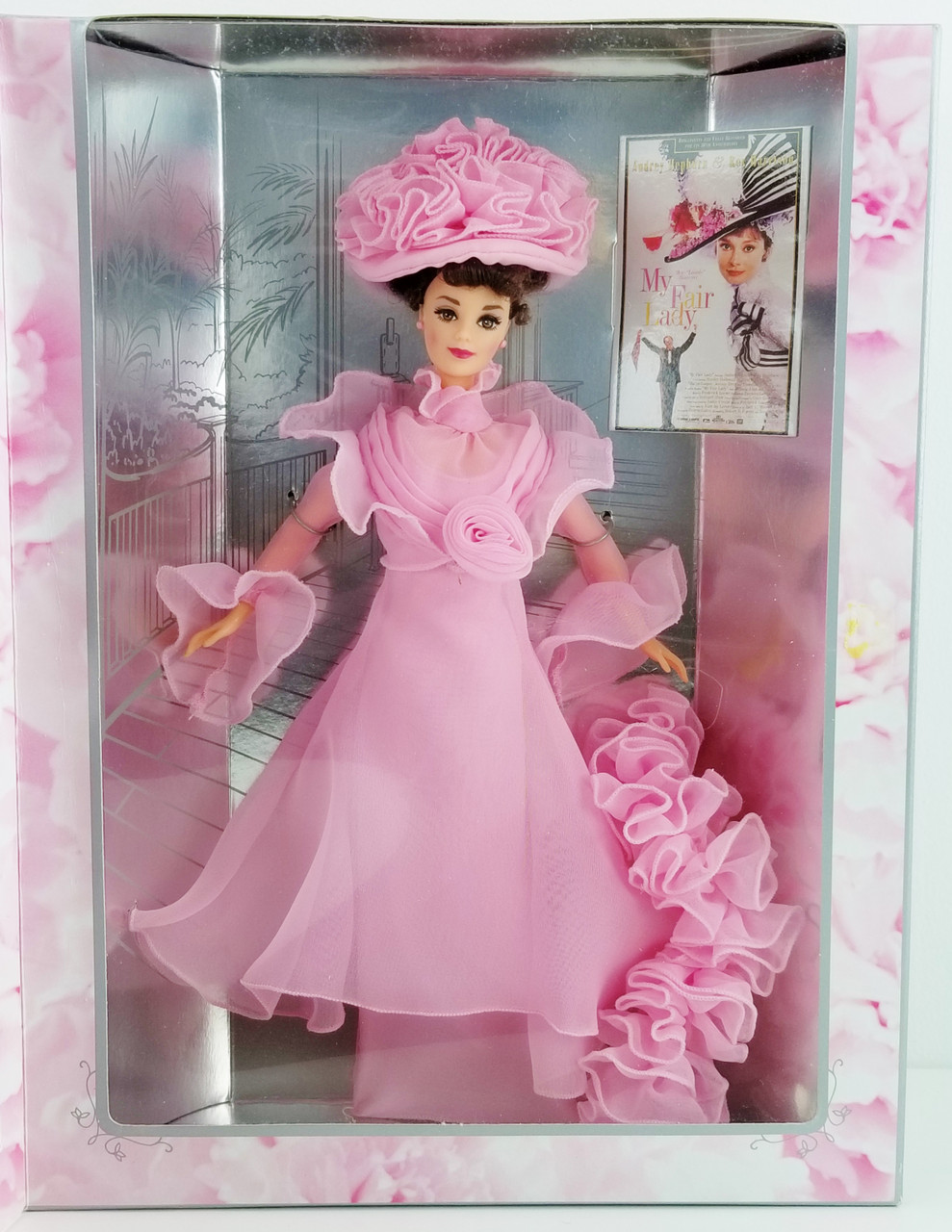 Barbie as Eliza Doolittle Doll in My Fair Lady Closing Scene Pink Chiffon  Gown