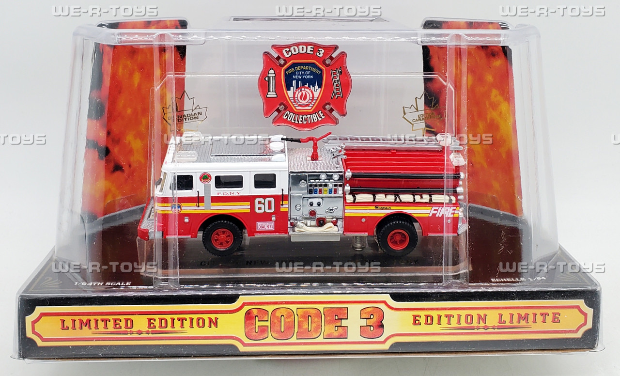Code 3 FDNY 60 Seagrave Pumper 1:64 Scale Die Cast Vehicle 02453 Code 3 FDNY 60 Seagrave Pumper 1:64 Scale Die Cast Vehicle 02453