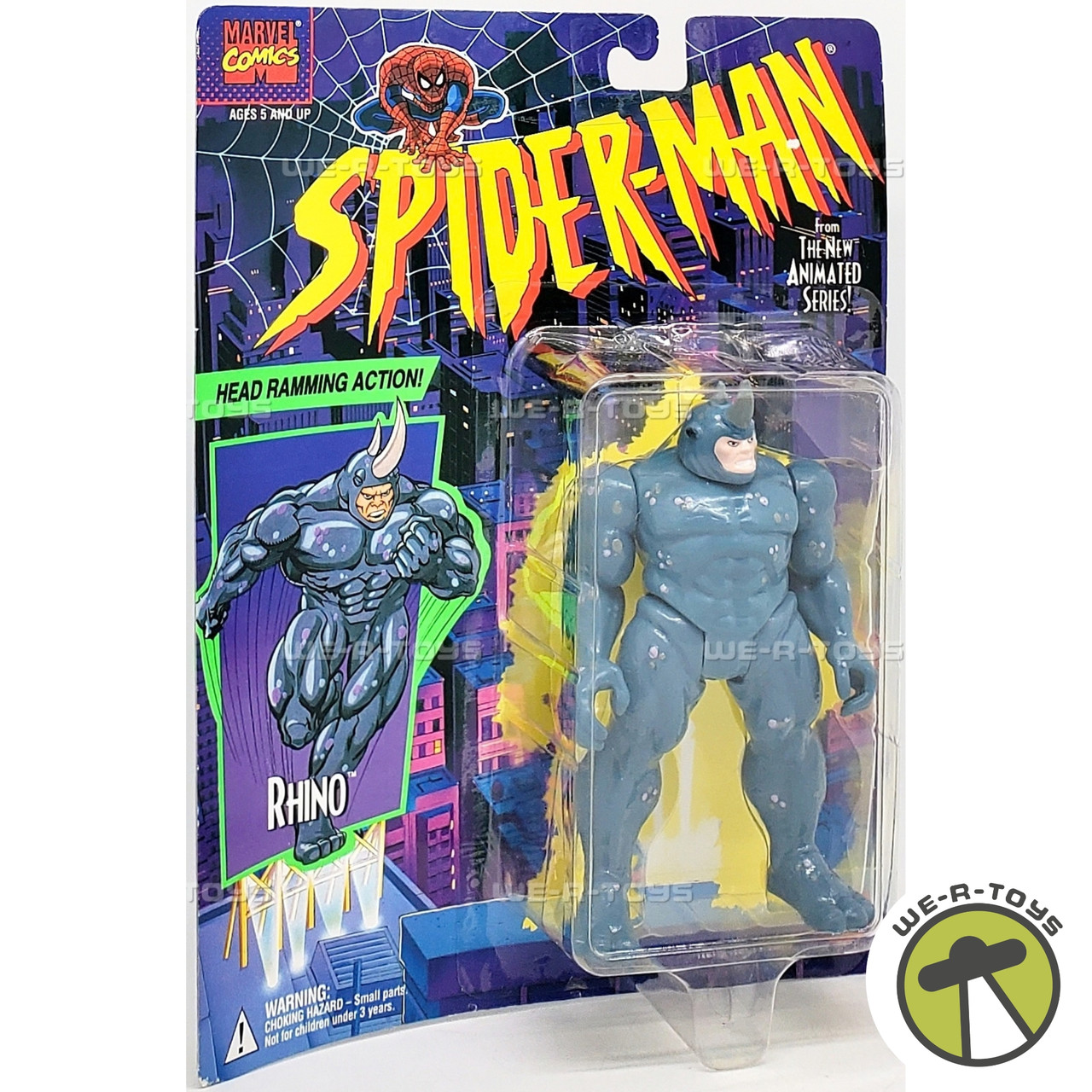 Marvel Spider-Man Rhino Action Figure w/ Head Ramming Action 1994