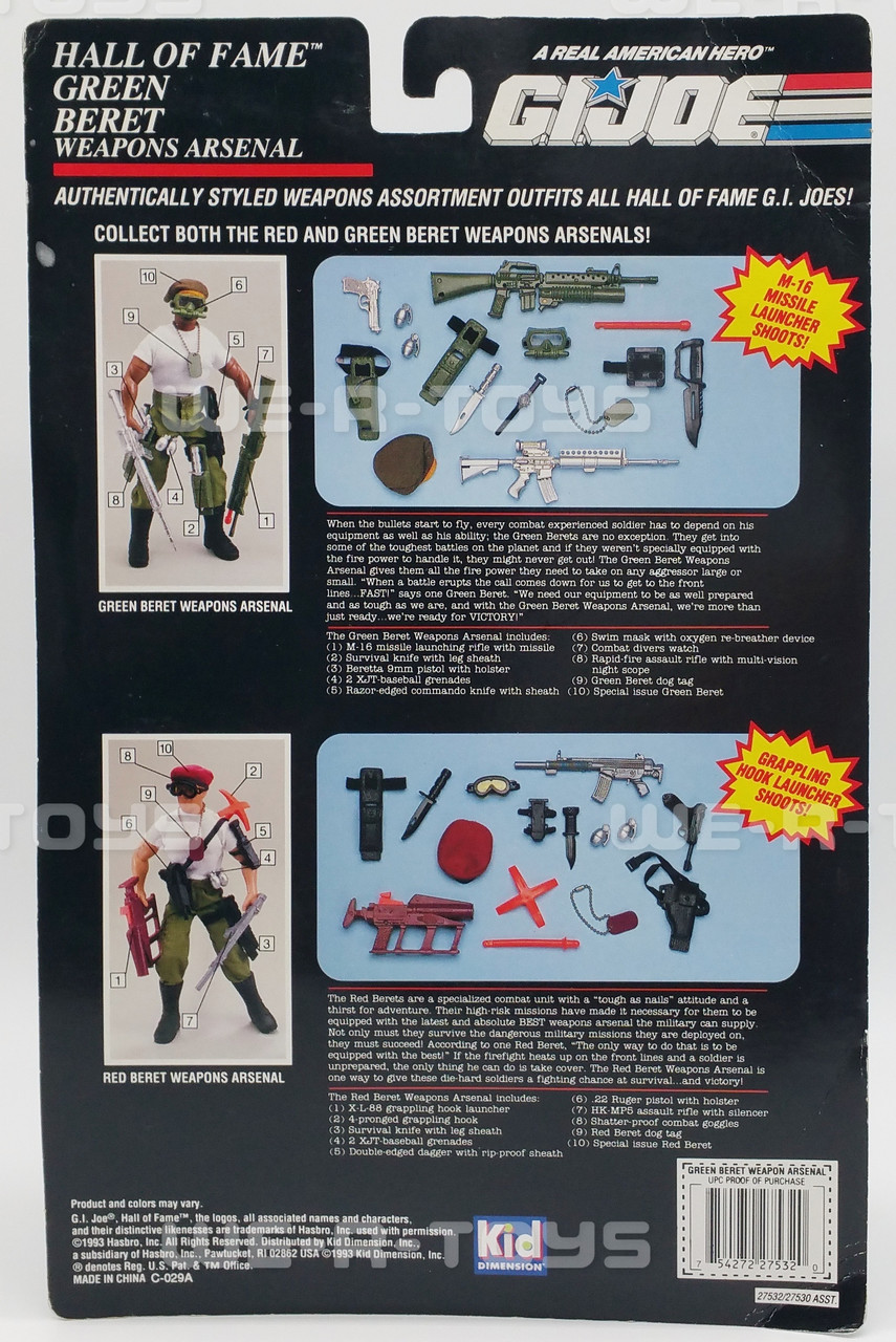 G.i. joe a real american hero hall of fame red beret weapons arsenal