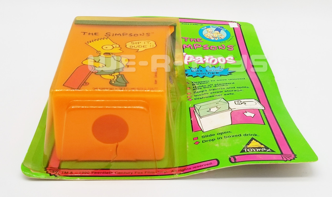 THE SIMPSONSドリンクホルダー The Simpsons Sip-a-roos Box Drink Holder Bart Simpson 1990 ToyMax