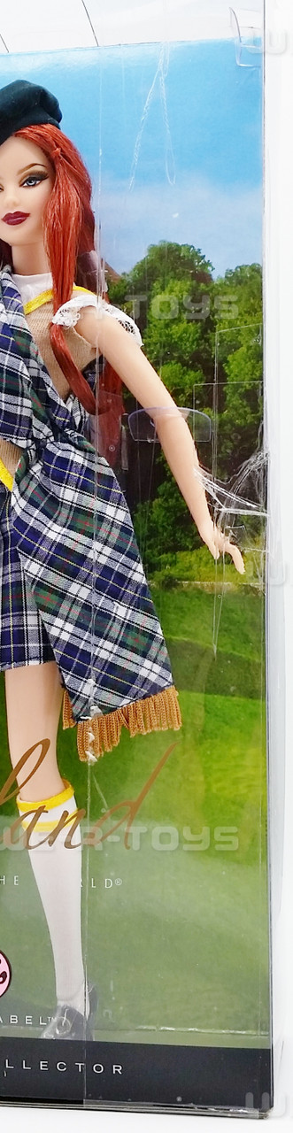 Barbie Dolls of the World Scotland Barbie Pink Label 2008 Damaged