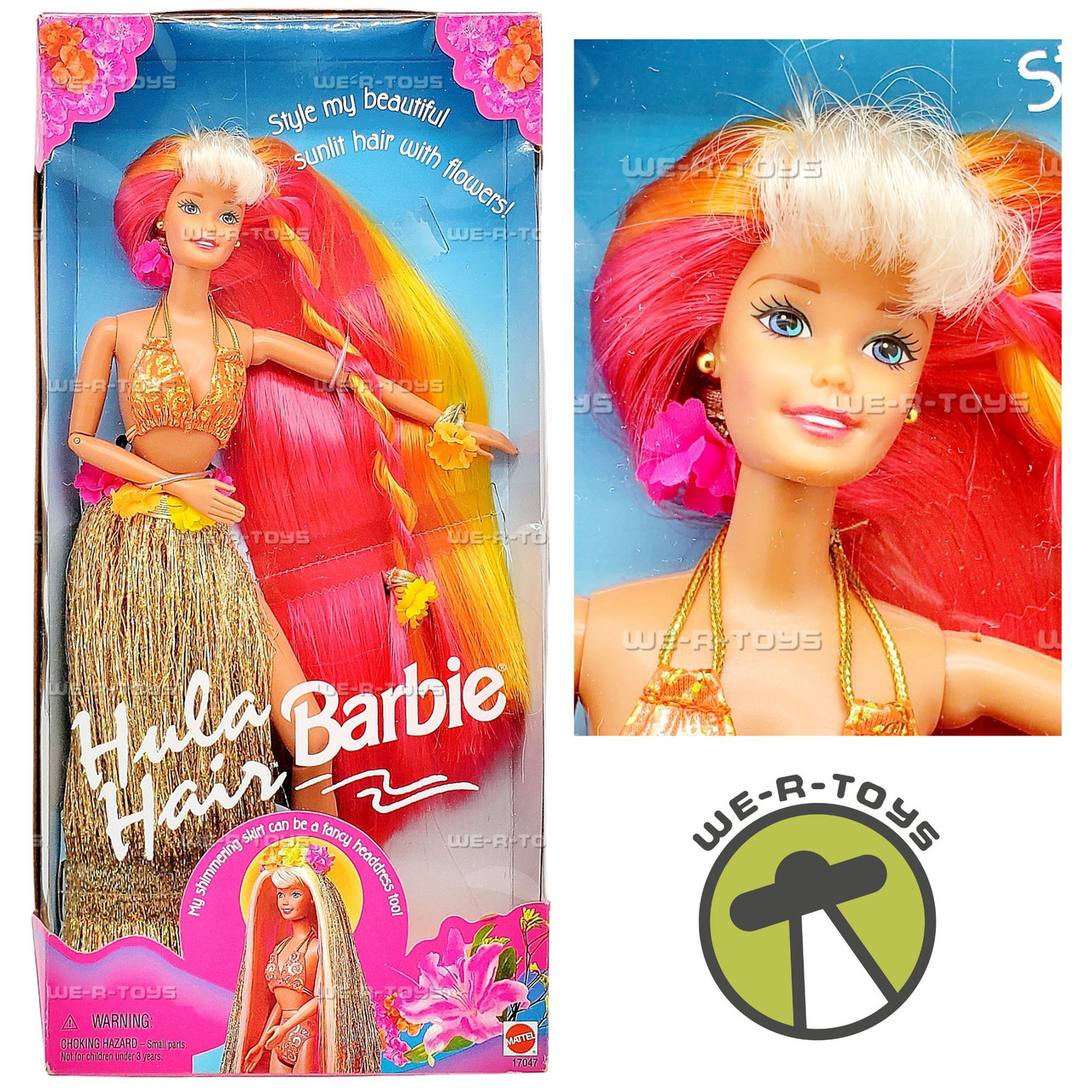 Hula Hair Pink and Gold Barbie Doll 1996 Mattel 17047 We-R-Toys