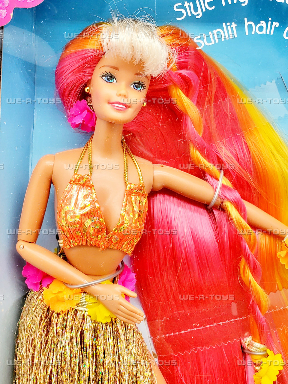 Hula Hair Pink and Gold Barbie Doll 1996 Mattel 17047 We-R-Toys