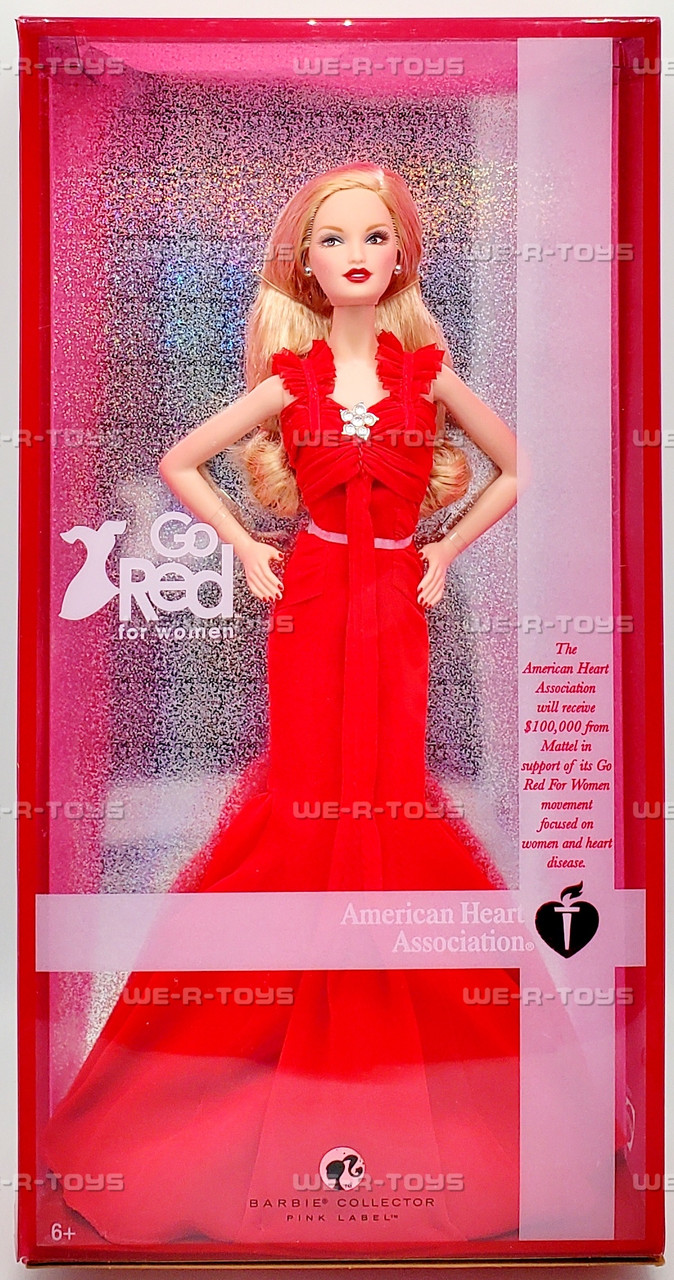 Amazon.com: Go Red For Women Barbie Doll (Pink Label) : Toys