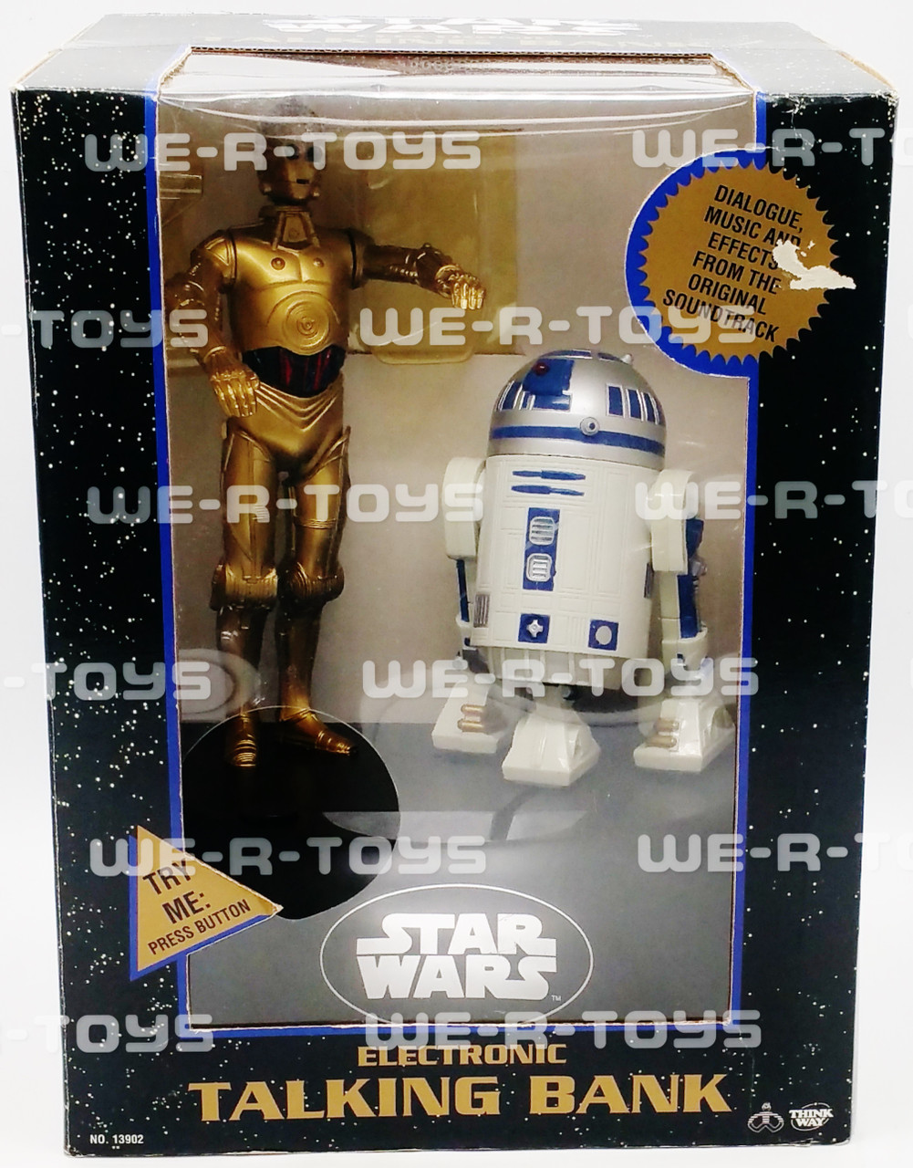 Star Wars Electronic Talking Bank C3PO R2-D2 Thinkway 1995 No