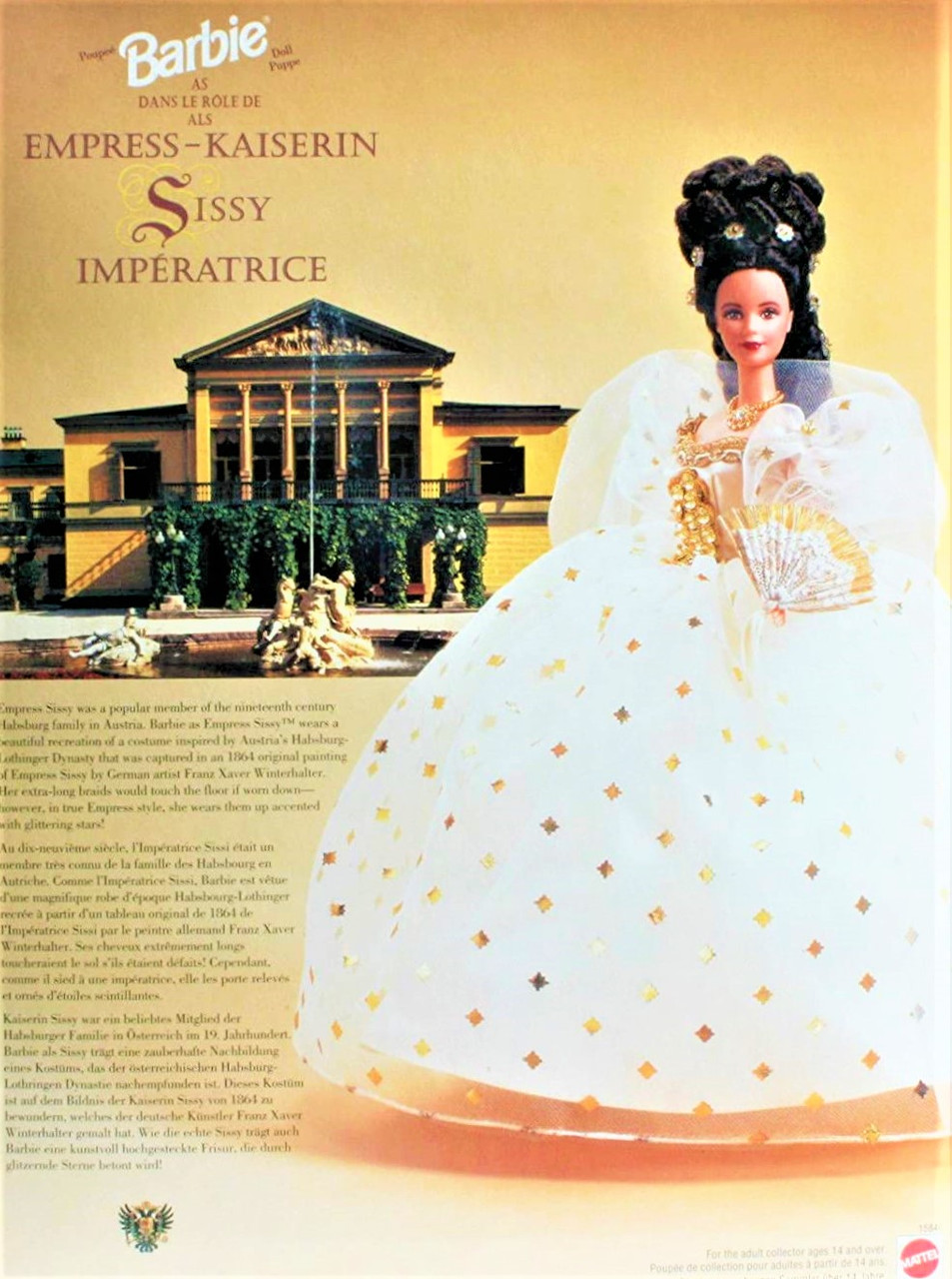 Barbie as Dans Le Role De Als Empress-Kaiserin Sissy Imperatrice Doll 1996