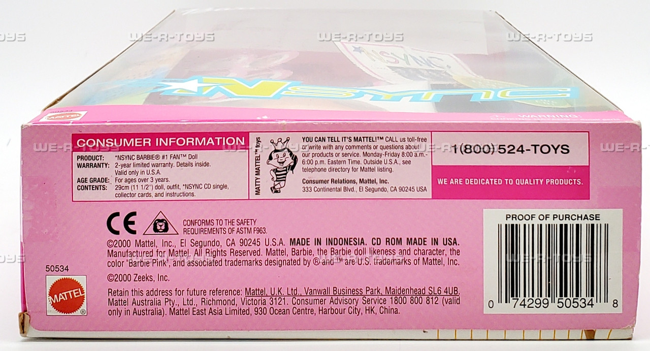 NSYNC #1 Fan Barbie Doll with Exclusive CD Single Remix 2000