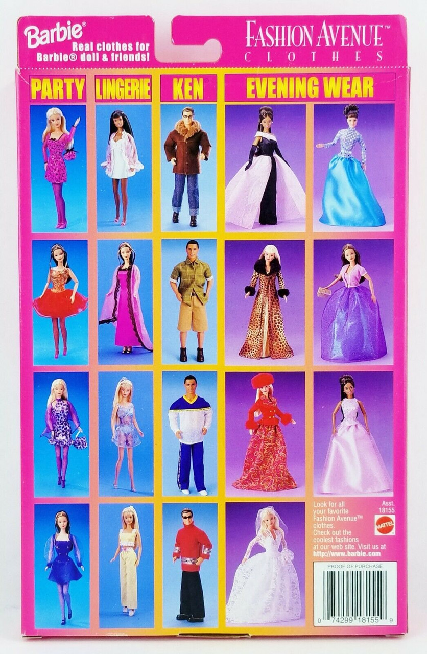 Barbie Fashion Avenue Collection Party Fashions 1998 Mattel 18155 Gold Fur  NRFP