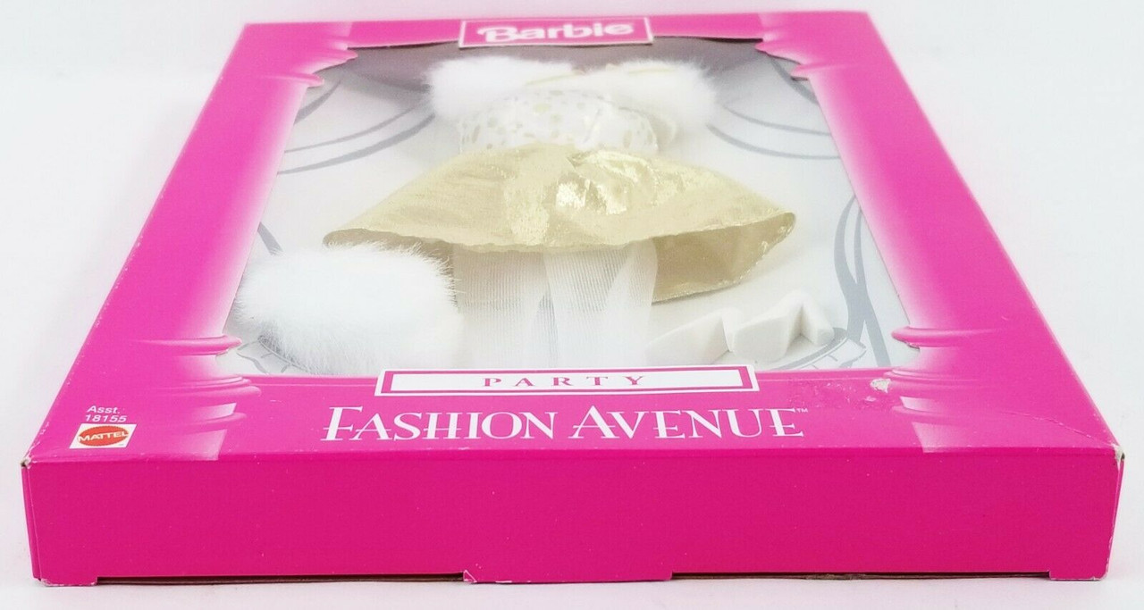 Barbie Fashion Avenue Collection Party Fashions 1998 Mattel 18155 Gold Fur  NRFP