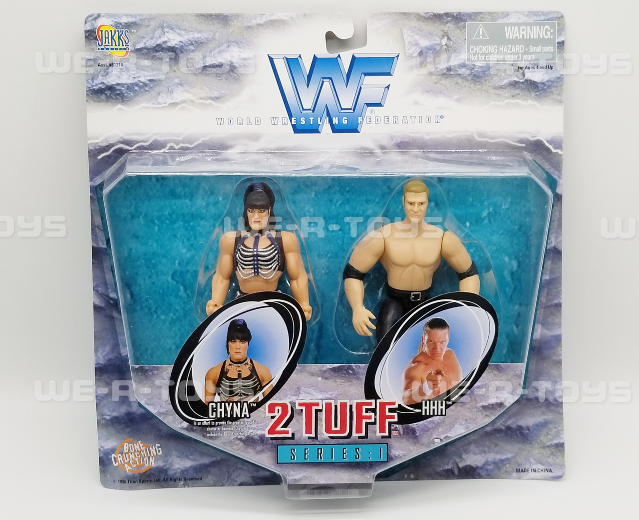 WWF 2 Tuff Series: 1 Action Figure Set Chyna & HHH 1998 Jakks 