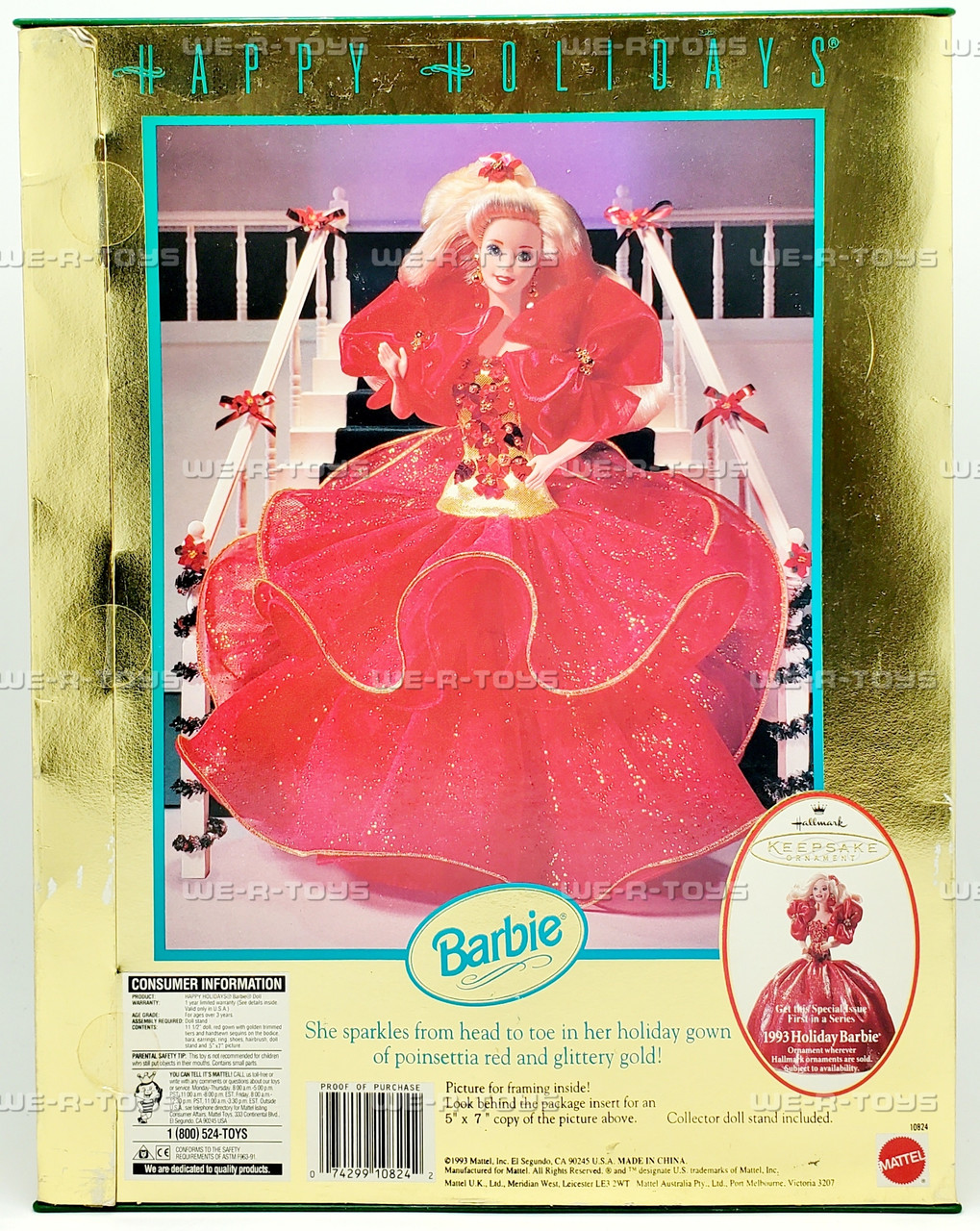 1993 Happy Holidays Special Edition Hallmark Barbie Doll Mattel 10824