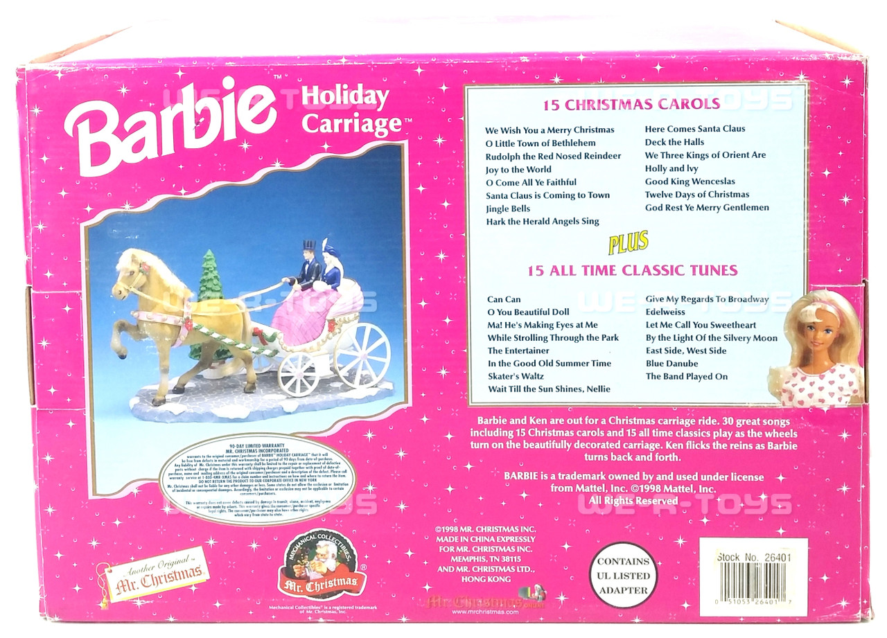 1998 Barbie Holiday Carriage15 Christmas Carols 15 All Time