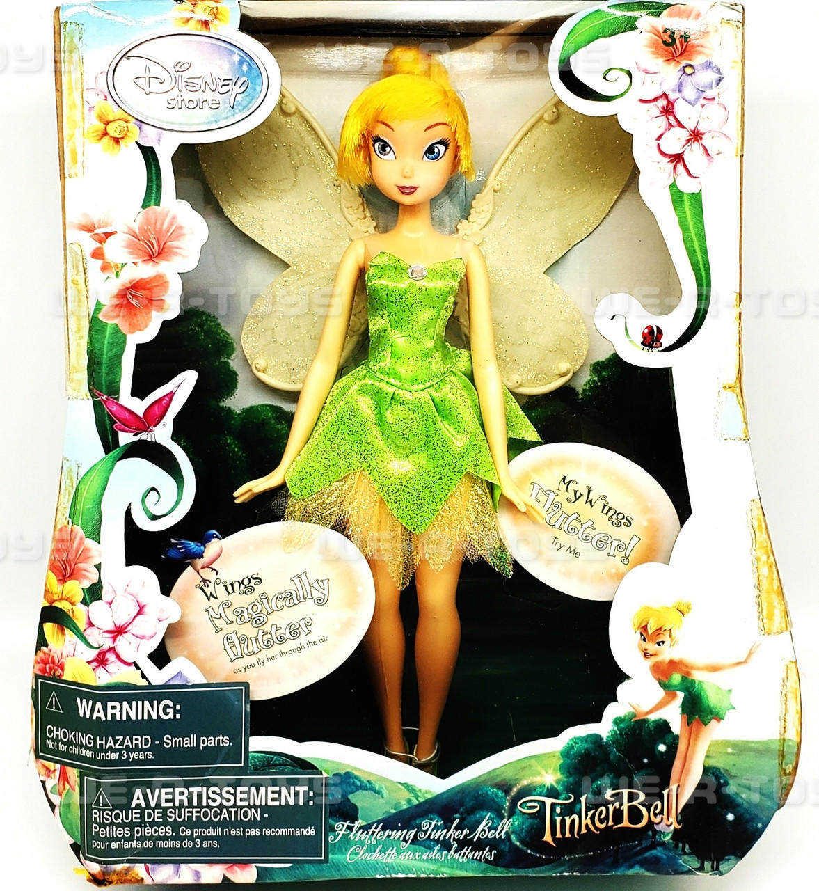 Disney Fairies Fluttering TinkerBell Doll Disney Store NEW WeRToys