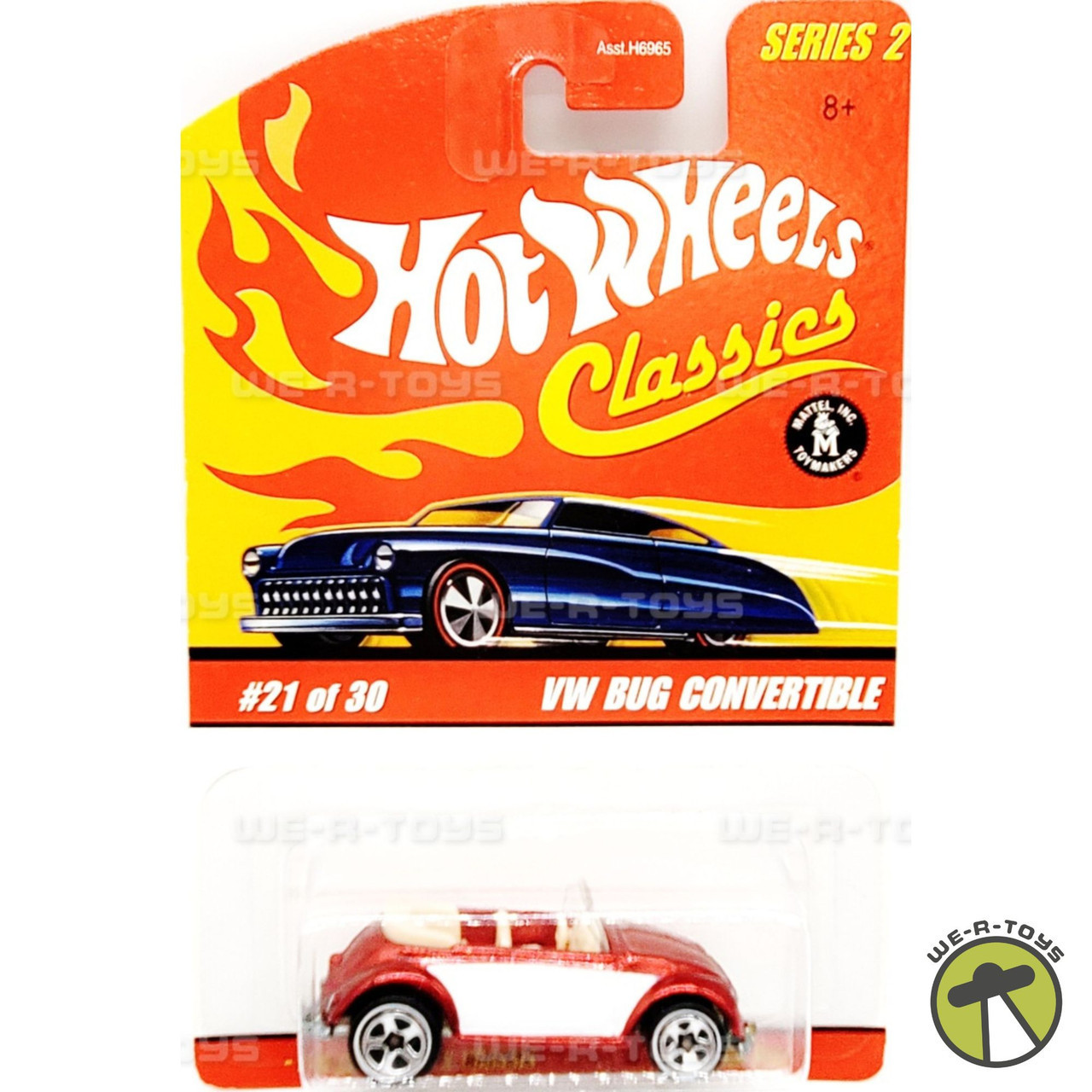 Hot Wheels Classic Series 2 VW Bug Convertible Red & White 2005 Mattel ...