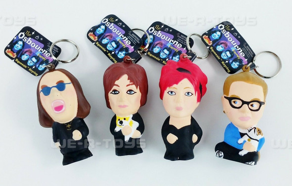 The Osbourne Family Squeezie Keyring Lot of 4 Ozzy Sharon Kelly Jack New w Tags