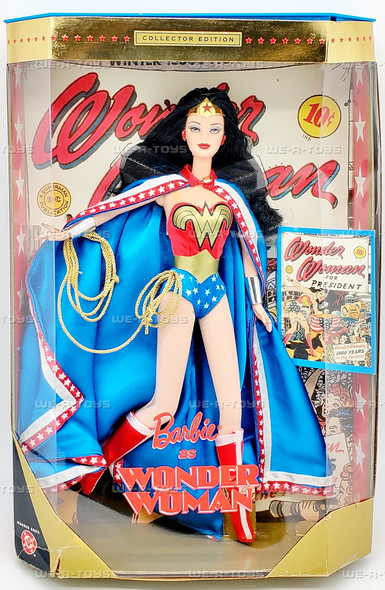 Barbie as Wonder Woman Doll Warner Bros DC 1999 Mattel 24638
