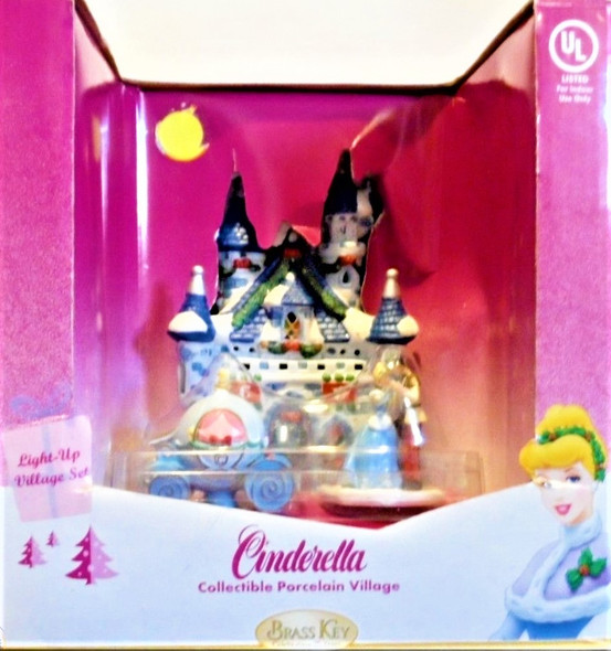 Disney Princess Cinderella Light Up Porcelain Village Brass Key Keepsakes