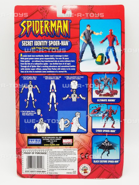 Marvel Spider-Man Secret Identity Action Figure w/ Peter Parker Disguise NRFP