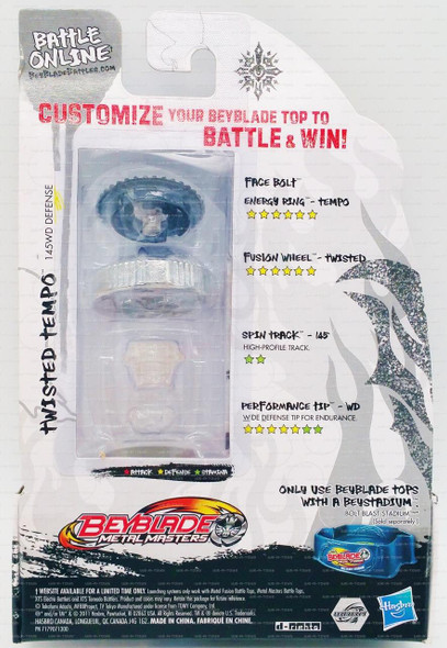 Beyblade Metal Masters Twisted Tempo Defense 36497 Hasbro 2011 MOC