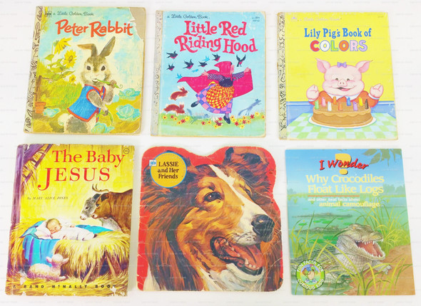 Golden Books Lot of 27 Children's Books Disney Barbie Peter Rabbit Lassie