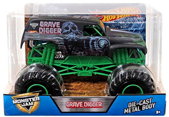 Hot Wheels Monster Jam Grave Digger Throwback Die-Cast Monster Truck 1:24 Scale