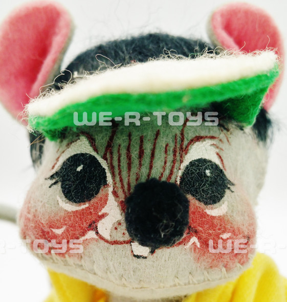 Annalee Mobilitee 1974 Vintage Gray Tennis Mouse Wired Doll With Tag White Ball