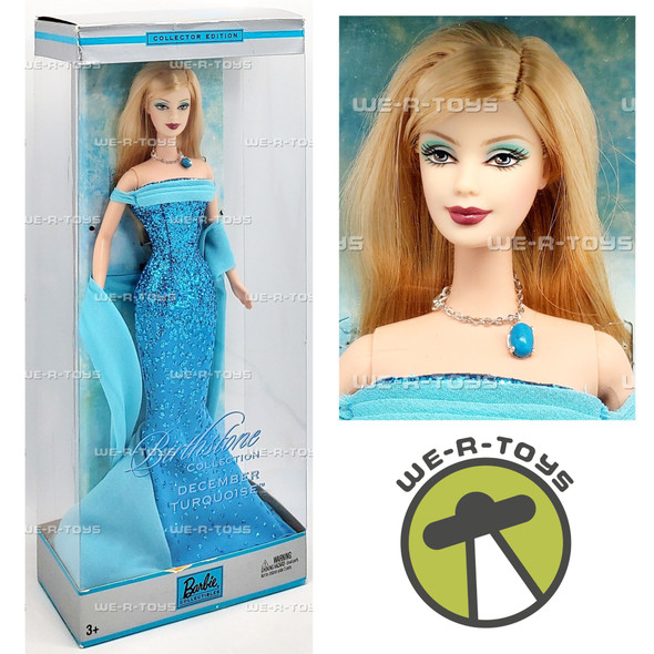 December Turquoise Blonde Barbie Doll Birthstone Collection 2002 Mattel C5330