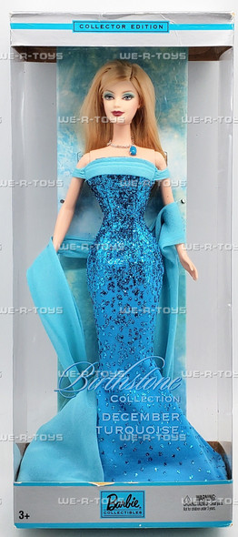 December Turquoise Blonde Barbie Doll Birthstone Collection 2002 Mattel C5330