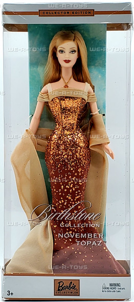 November Topaz Barbie Doll The Birthstone Collection 2002 Mattel C5329