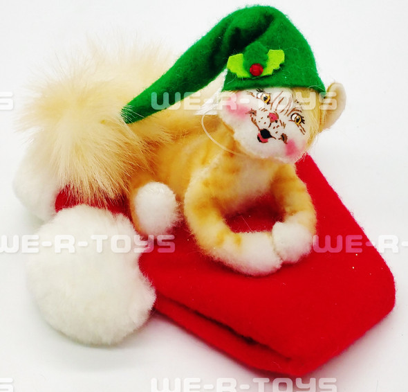 Annalee Mobilitee Dolls 2008 Santas Hat Kitty 4" Wired Doll No 751308 MINT