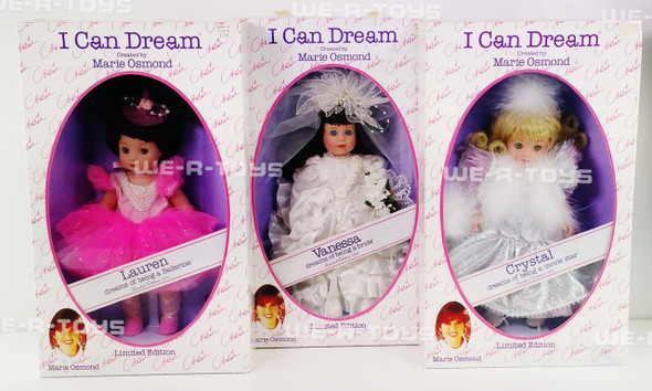 Marie Osmond Lot of 3 I Can Dream Porcelain Dolls Knickerbocker Toy Co 1993 NRFB