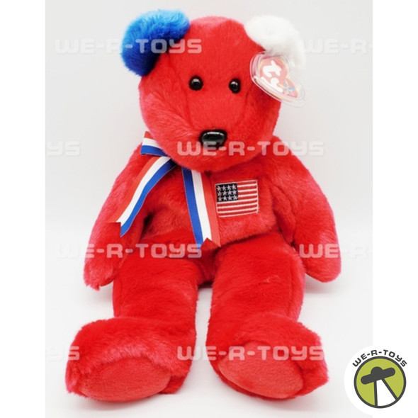 Ty Beanie Buddy America the Bear Red Plush Toy 2002