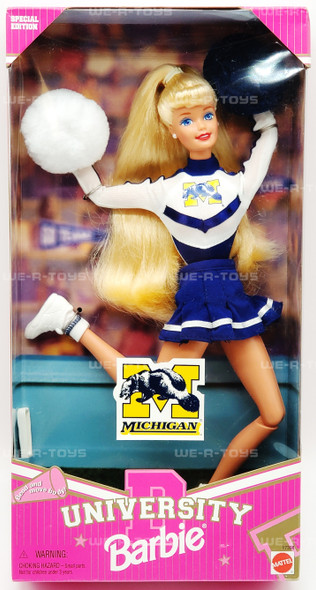 Barbie University of Michigan Cheerleader Doll Special Edition 1996 Mattel 17398