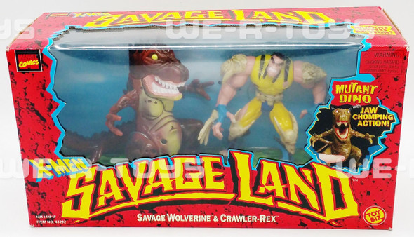 Marvel X-Men Savage Land Savage Wolverine and Crawler Rex Figures Toy Biz 1997 NIB