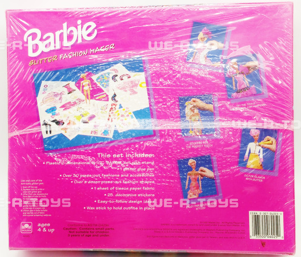 Barbie Glitter Fashion Maker With Glitter Pen Golden 1992 No 6025 NEW