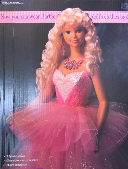 1992 My Size Barbie Doll 3 Feet Tall with Adjustable Clothing Fits Sizes 4 to10