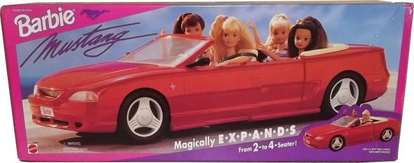 1994 Barbie Ford Mustang Convertible Magically Expands From 2 to 4 Seater Mattel