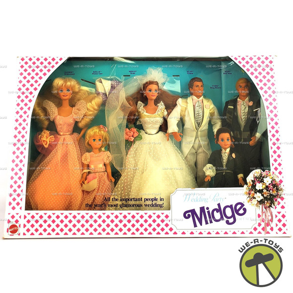 Barbie Wedding Party Midge 6 Doll Gift Set 1990 Mattel No. 9852