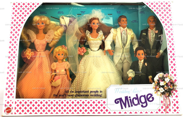 Barbie Wedding Party Midge 6 Doll Gift Set 1990 Mattel No. 9852