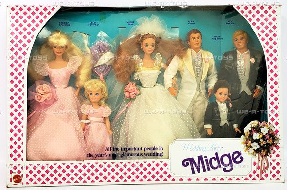Barbie Wedding Party Midge 6 Doll Gift Set 1990 Mattel No. 9852
