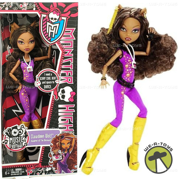 Monster High Music Festival Clawdeen Wolf Doll 2012 Mattel Y7693