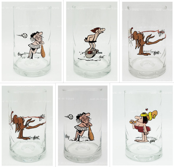 Arby's Lot of 6 B.C. Ice Age Collector Series Glasses 1981 Field Enterprises